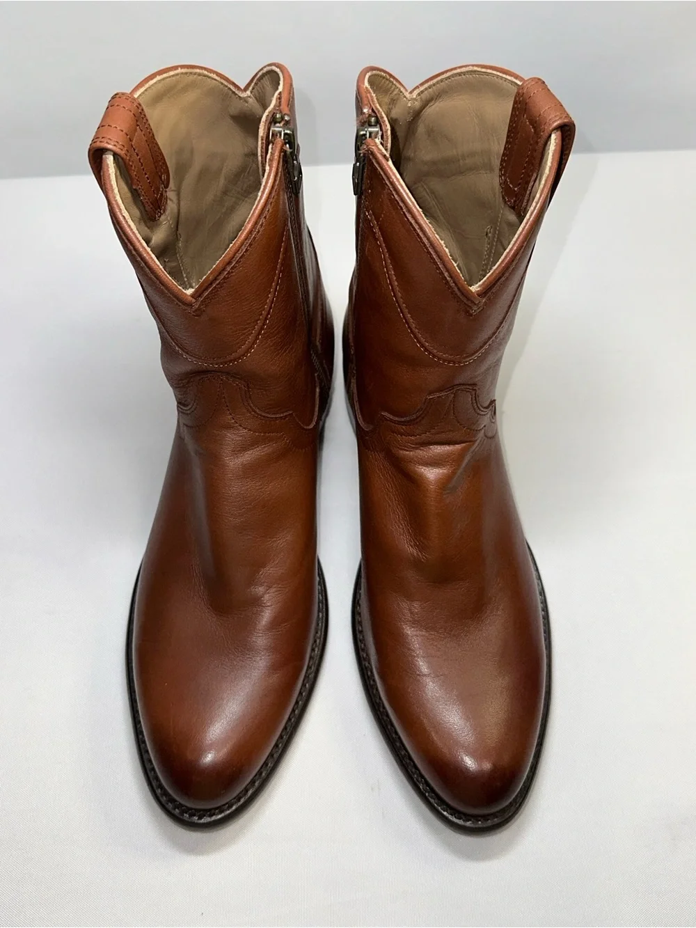 Tecovas The Dean Zipper Boots Size 8 D Western Cowboy Easy To Put On Slim Shaft